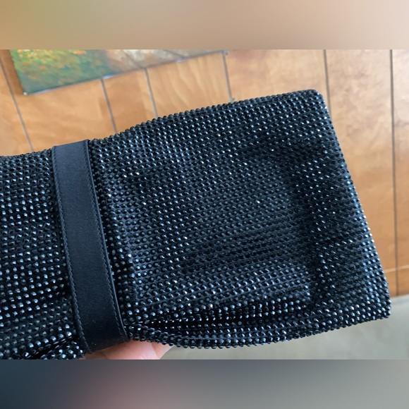 Authentic Judith Leiber Black Satin Jeweled Evening Clutch Bag Handbag Purse EUC - Picture 11 of 11